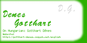 denes gotthart business card